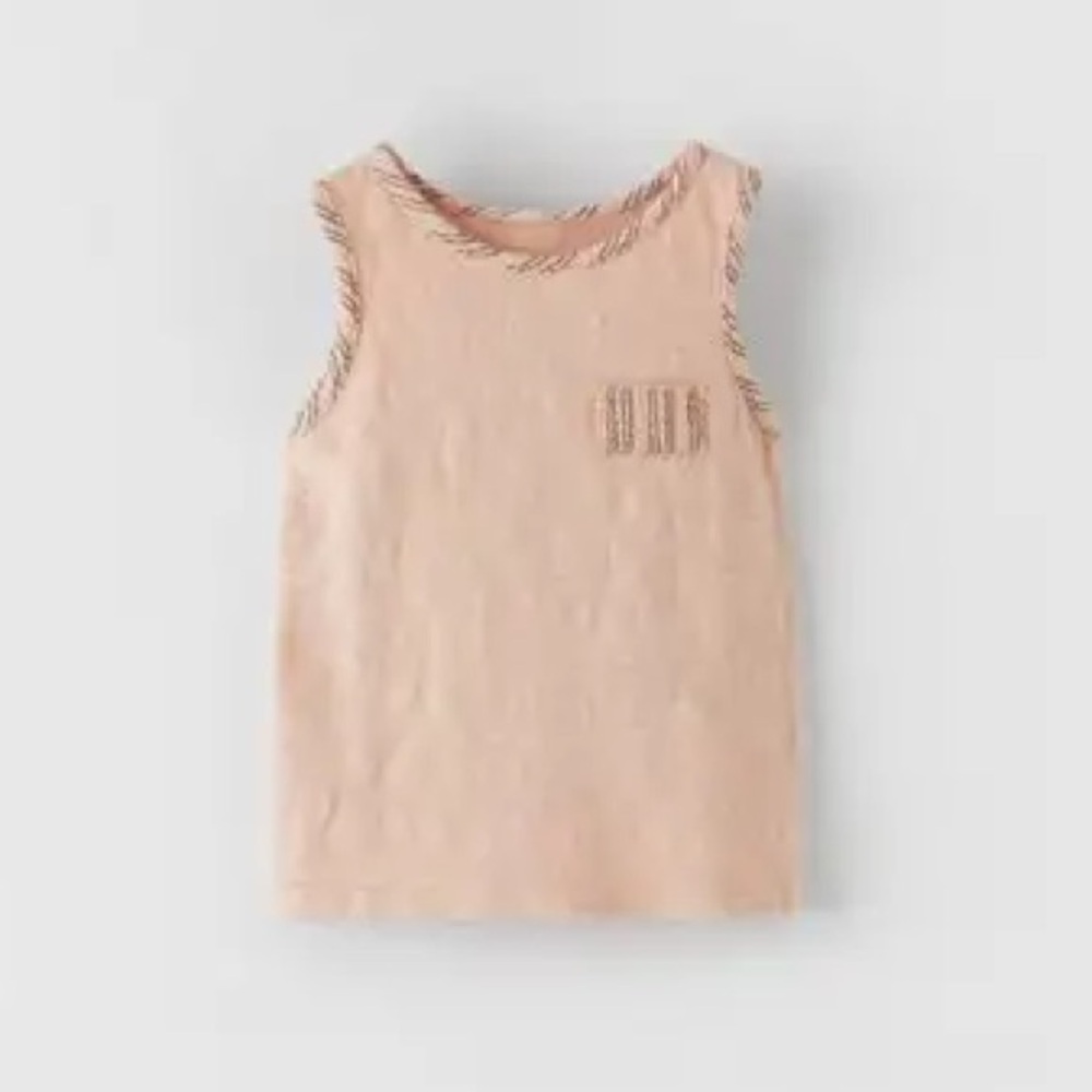 Zara kids 12-18 month light pink/tan Tank Top